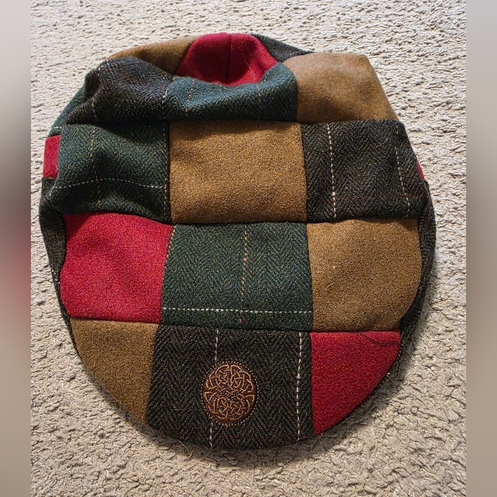 Patrick Francis Book of Kells Irish Hat Tweed Flat Cap | Patch Work Hat for Men